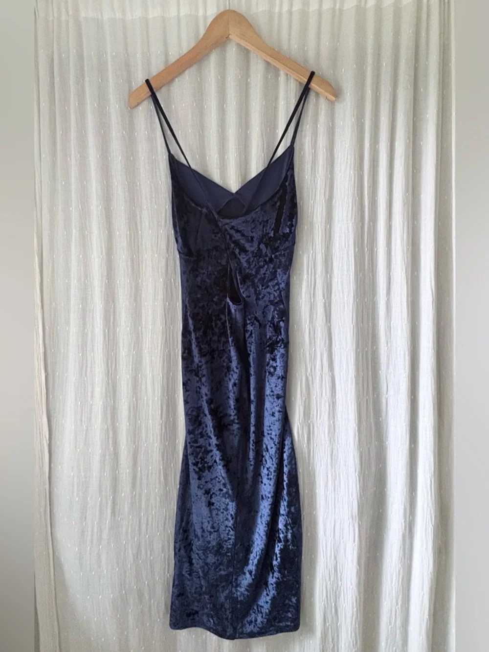 Lulu's Navy Blue Velvet Dress - Picture 3 of 7